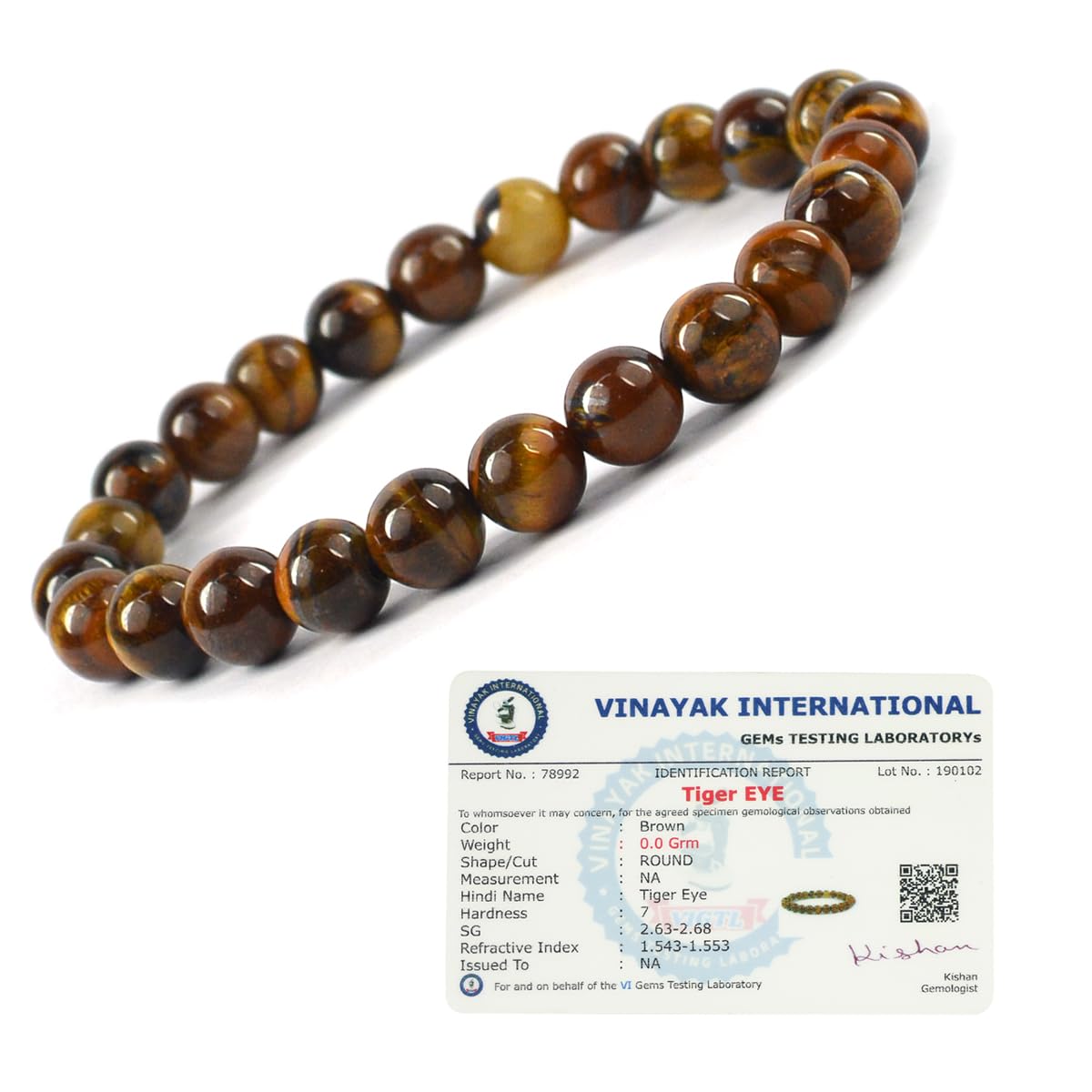 Certified Reiki Tiger Eye Bracelet - 8mm Genuine Tiger Eye Stone for Courage, Protection & Willpower - Men's Spiritual Healing Jewelry for Meditation, Energy Balancing & Daily Motivation