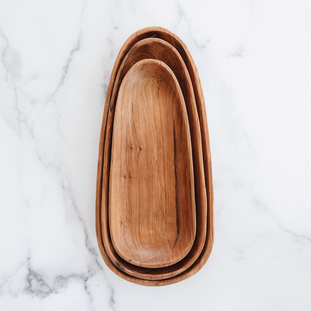 Premium Wild Olive Wood Oval Serving Platter Set - Handcrafted Rustic Charcuterie Board for Cheese, Fruits, Appetizers - Perfect for Parties, Weddings, Entertaining