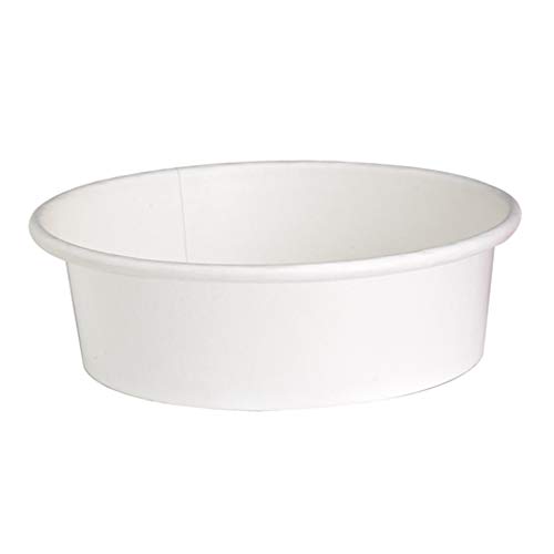 PacknWood 210PC580B Round White Disposable Paper Food Containers - 20 oz Soup & Salad Bowls (5.9