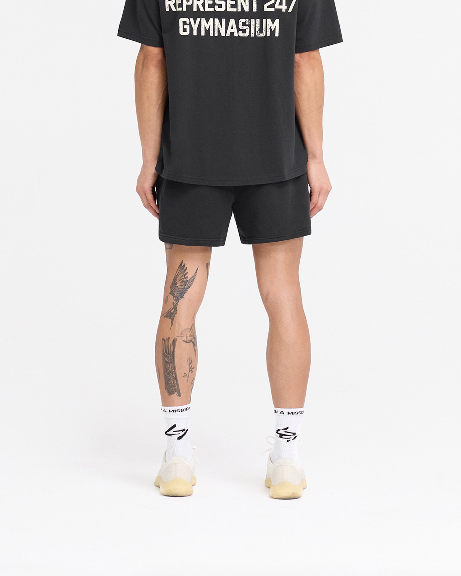 247 Gym Jersey Shorts for Men - Breathable Workout Shorts with Pockets, Off Black - Perfect for Gym, Running, Basketball & Casual Wear