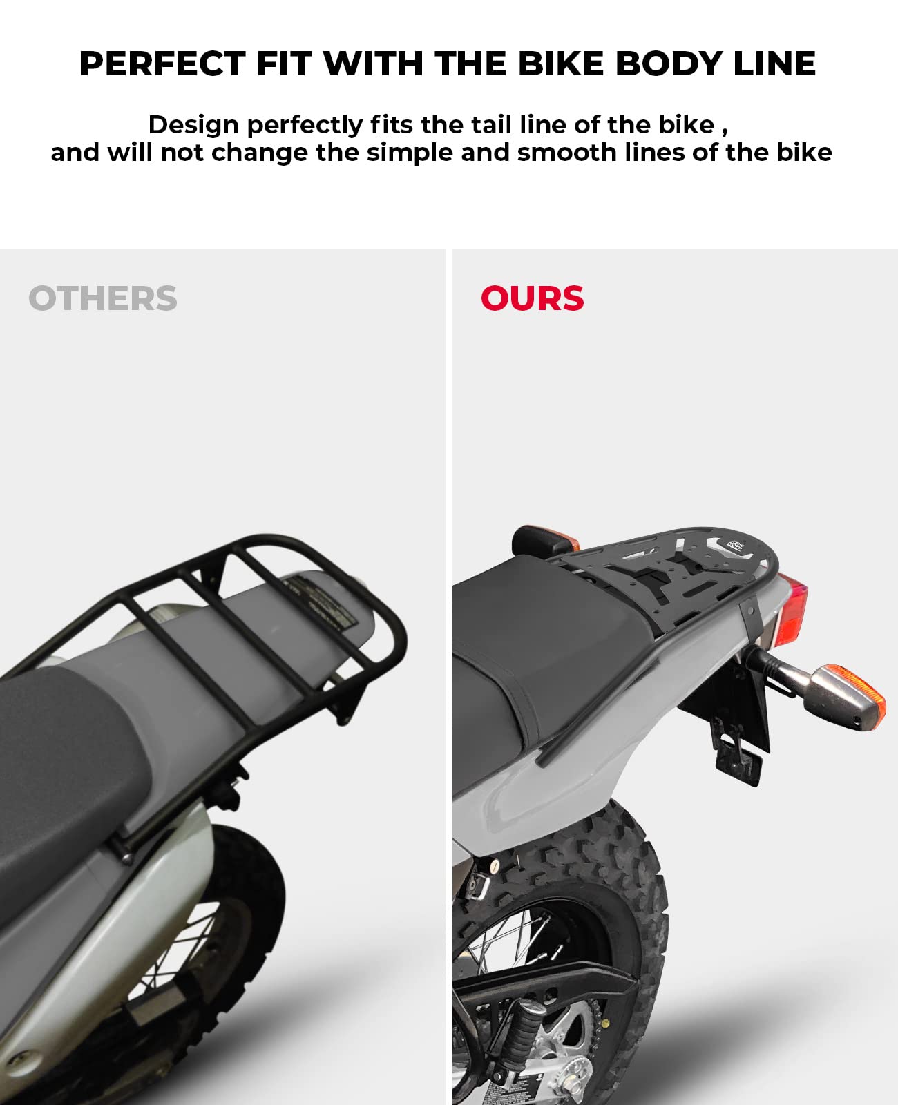 KEMIMOTO Motorcycle Rear Luggage Rack for Yamaha TW200 (1987-2025) - Heavy Duty Rear Rack Carrier, Enduro Luggage Storage Rack - Perfect for Adventure Riding & Off-Road Camping Trips