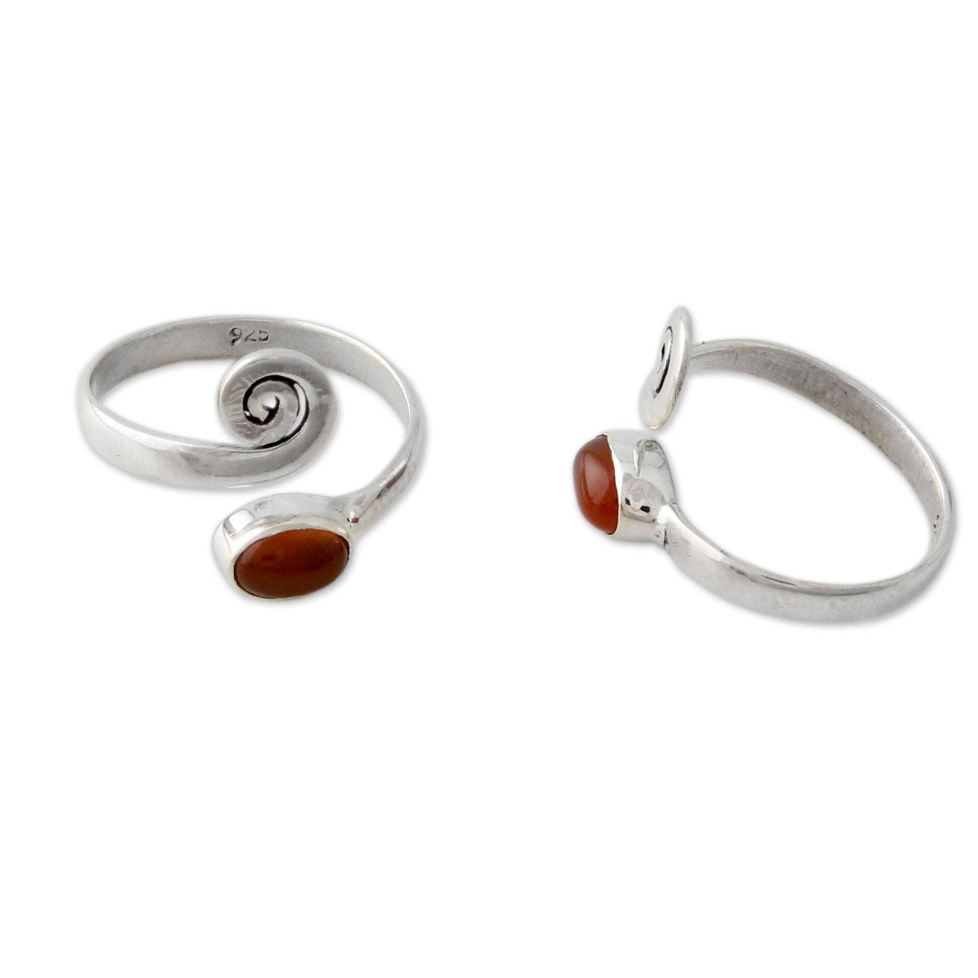 Rainbow Moonstone Rose Quartz Carnelian Lapis Lazuli Pearl Ring Set - 925 Sterling Silver Handmade Statement Rings for Women, Dainty Engagement Wedding Promise Rings, Perfect for Boho Chic Style & Everyday Wear