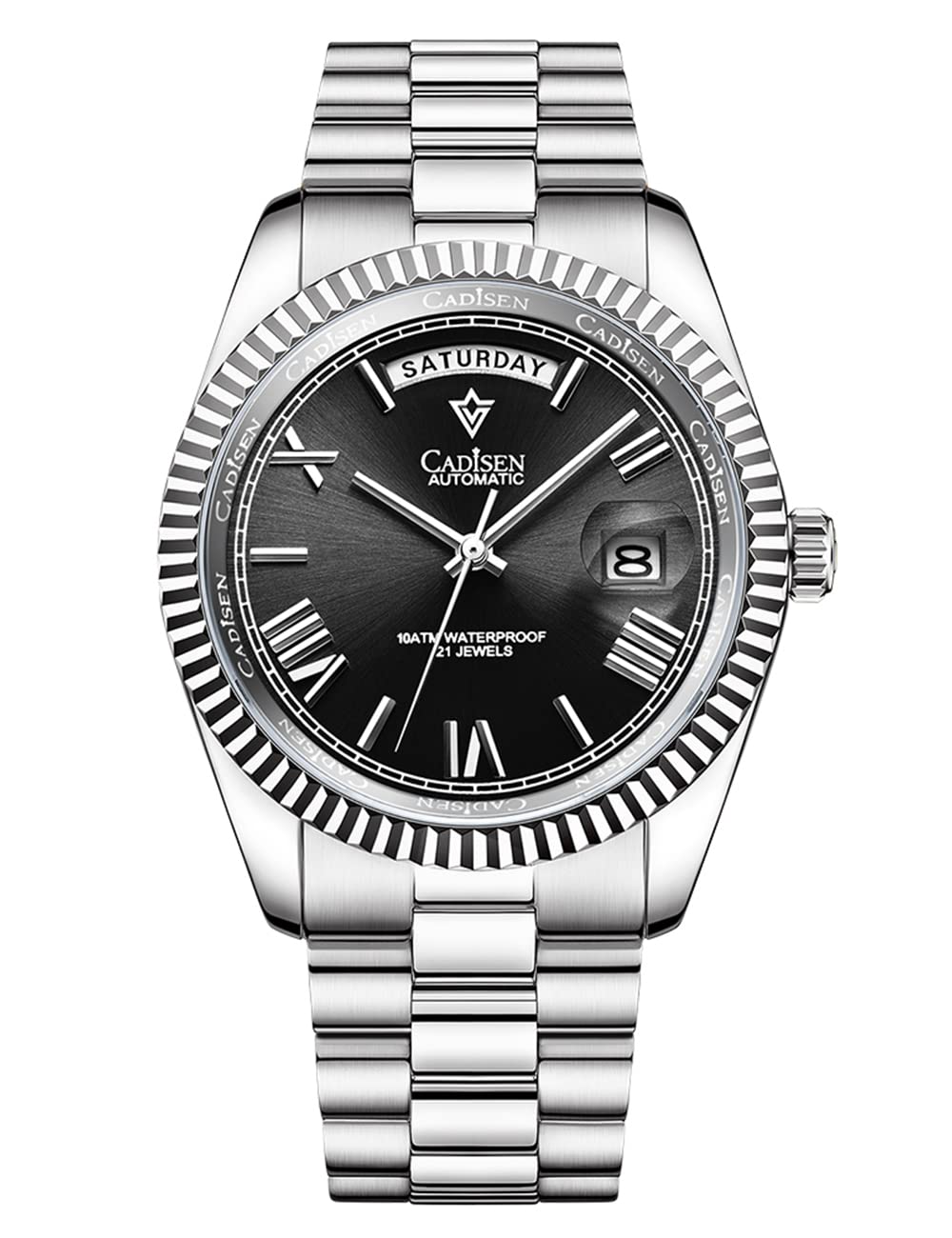 CADISEN Men's Automatic Diving Watch - Sapphire Crystal Luxury Mechanical Wristwatch, Stainless Steel Waterproof Sports Watch for Men | Perfect for Scuba Diving, Swimming & Outdoor Adventures