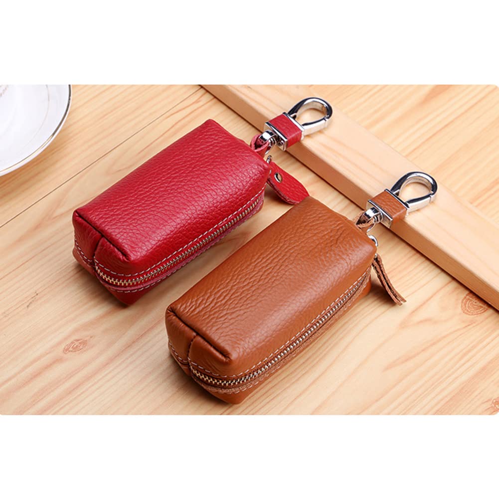 SEADEAR Premium Soft Leather Car Key Case - Large Capacity Key Pouch Holder with Keychain - Organizer Wallet for Car Keys, House Keys & Office Keys | Perfect for Travel, Work & Daily Commute
