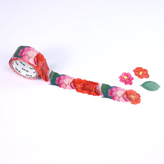 Camellia Flower Washi Roll Sticker Set - 200pcs Japanese Decorative Stickers for Scrapbooking, Journaling, Planner, DIY Crafts & Gift Wrapping
