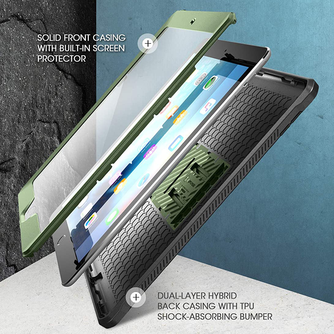 iPad 10.2 Inch Unicorn Beetle PRO Rugged Case - Dark Green Protective Cover for iPad 8th/9th Gen | Shockproof, Drop Protection | Perfect for Outdoor, Construction & Travel Use
