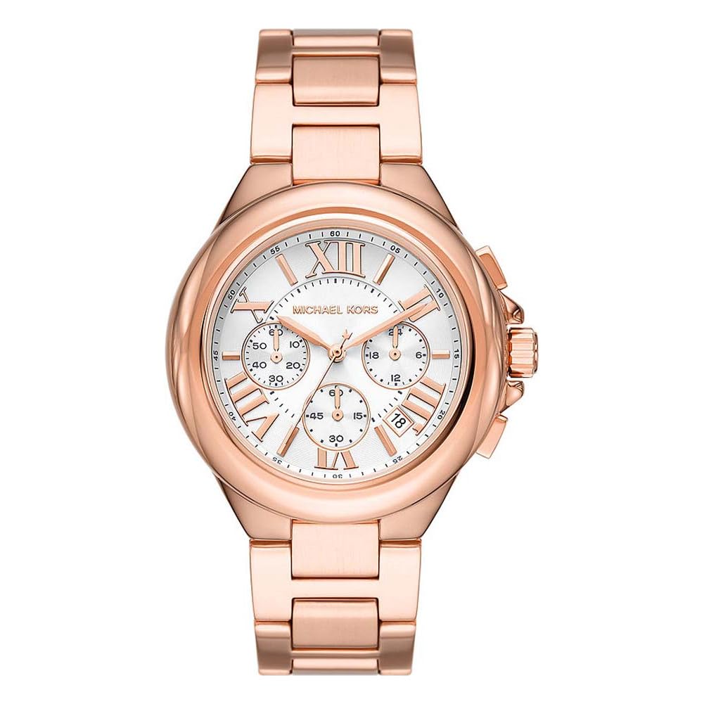 Michael Kors Camille Women's Multifunction Stainless Steel Watch - 33mm Case, Silver-Tone Bracelet | Perfect for Office, Date Night & Everyday Wear