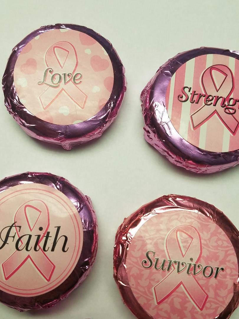 100-Piece Bulk Breast Cancer Awareness Fundraiser Cookies - Foil Wrapped for Charity Events, School Fundraisers & Office Donations