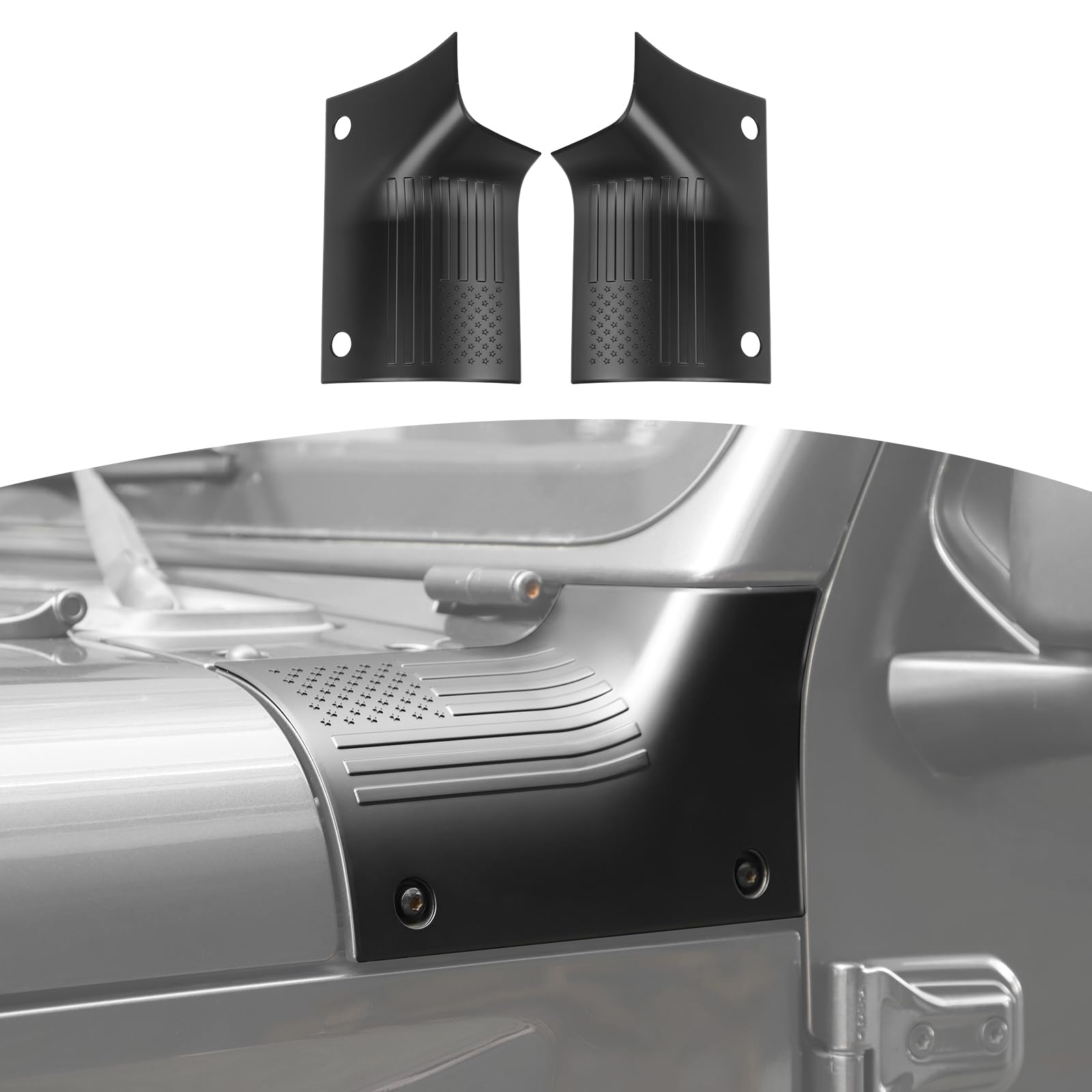 RT-TCZ Matte Black Cowl Body Armor Corner Guards for Jeep Wrangler JL/JLU & Gladiator JT (2018-2024) - Heavy Duty Exterior Protection Accessories (2-Piece Set) - Perfect for Off-Roading, Trail Riding & Jeep Customization