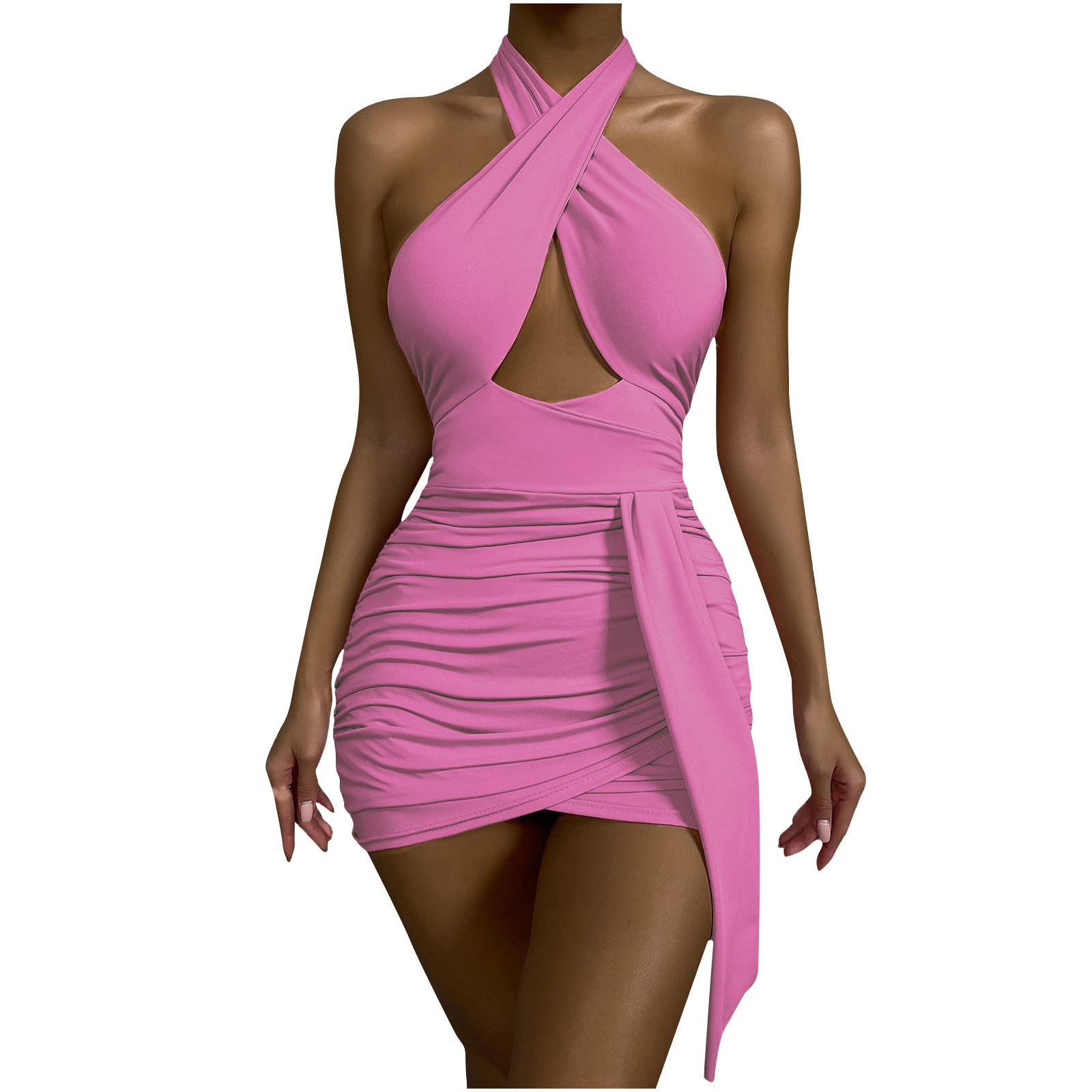 Sexy Halter Neck Summer Dress for Women - Beach & Casual Wear