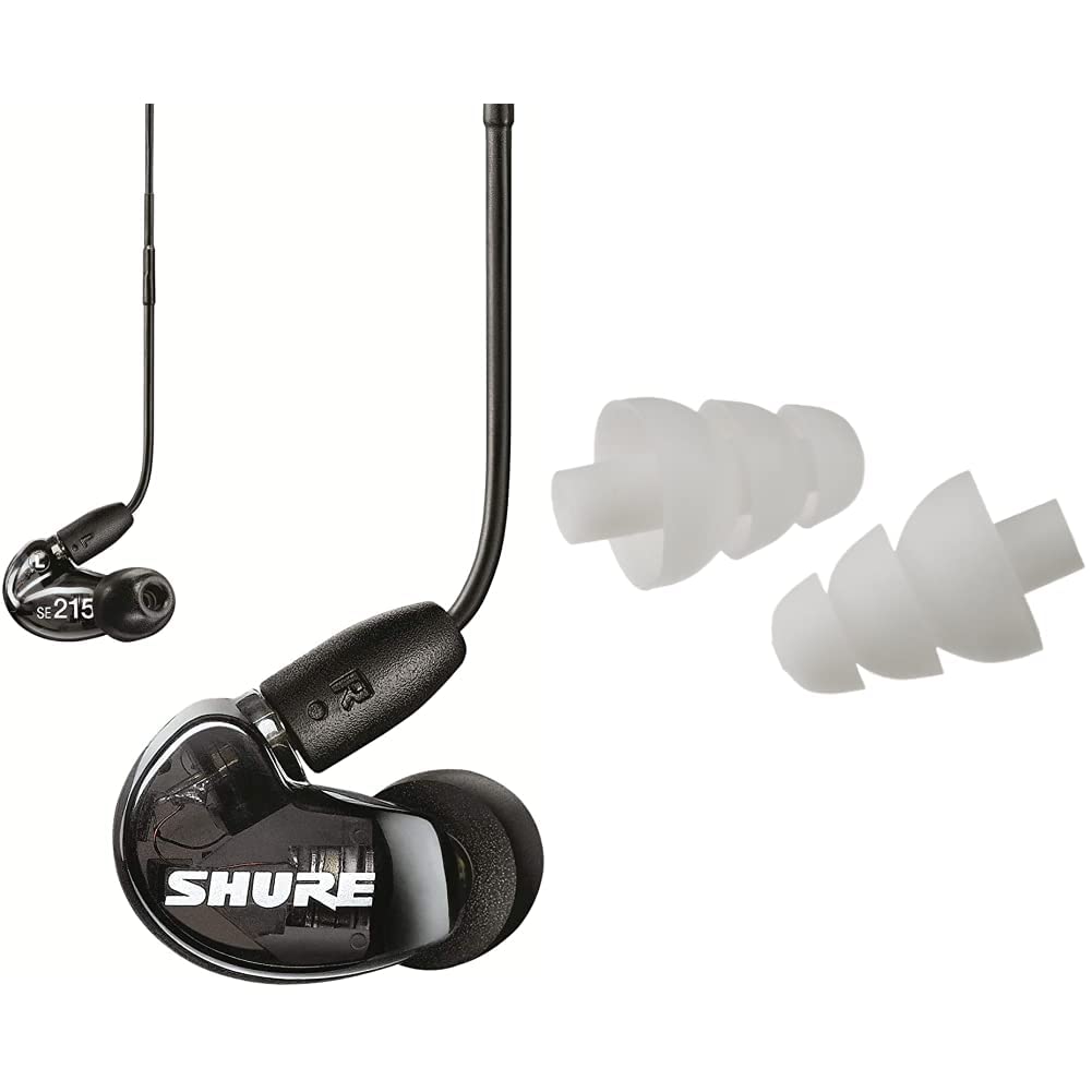 Shure AONIC 215 Wired Earbuds with Triple Flange Sleeves (EATFL1-6) - Noise Isolating In-Ear Headphones for Music, Gaming & Workouts