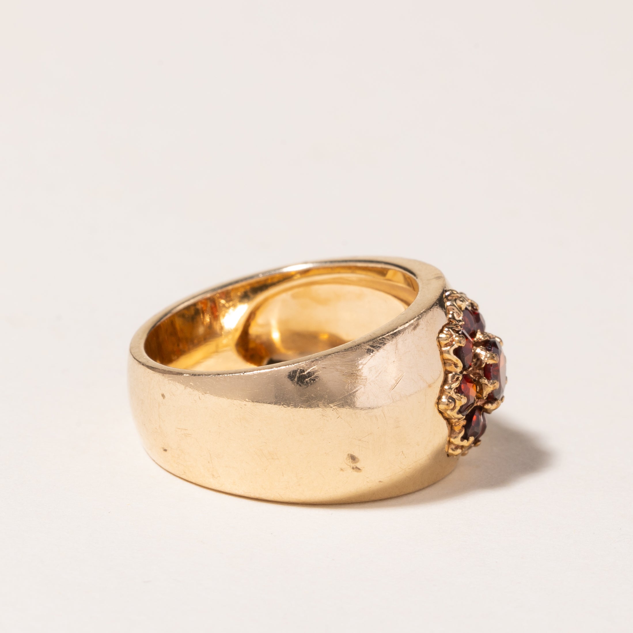 14K Yellow Gold Garnet Ring for Women - 1.02ctw Garnet Stone Band Size 8.75 - Elegant Stackable Ring for Anniversary, Valentine's Day Gift, or Everyday Wear