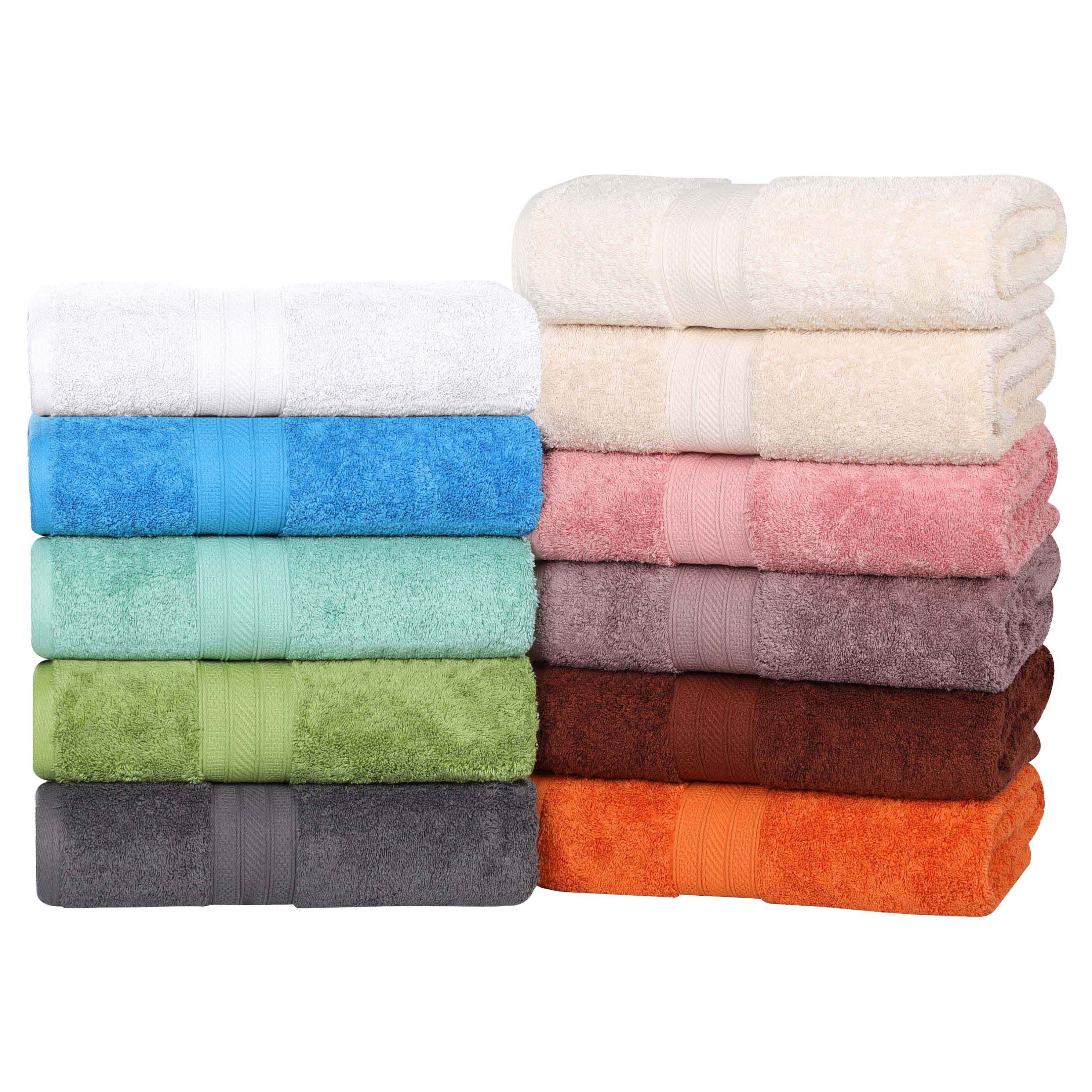 Premium Atlas Cotton Plush Heavyweight Luxury Face Towels & Washcloths - 12-Piece Set for Spa, Bathroom, and Gentle Skincare Routine