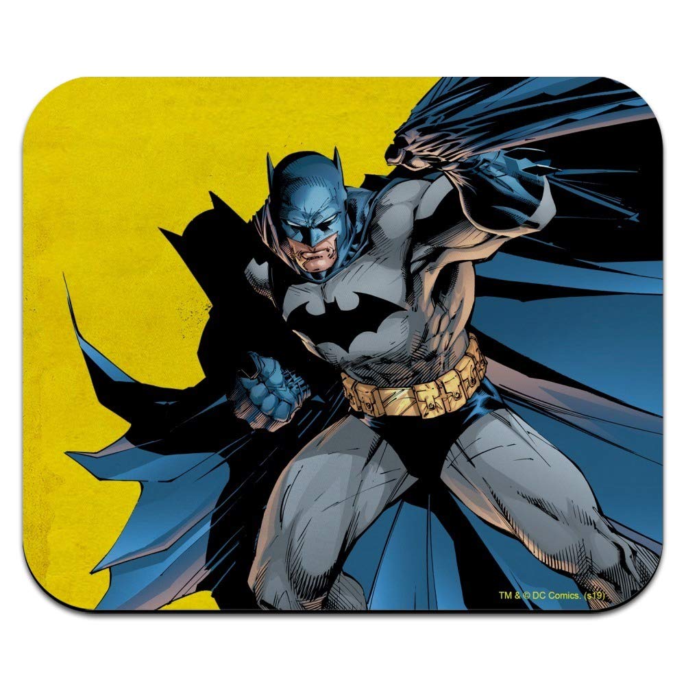 Batman Themed Low Profile Thin Mouse Pad - Non-Slip Rubber Base for Gaming & Office Use - Perfect for PC, Laptop & Computer Workstations