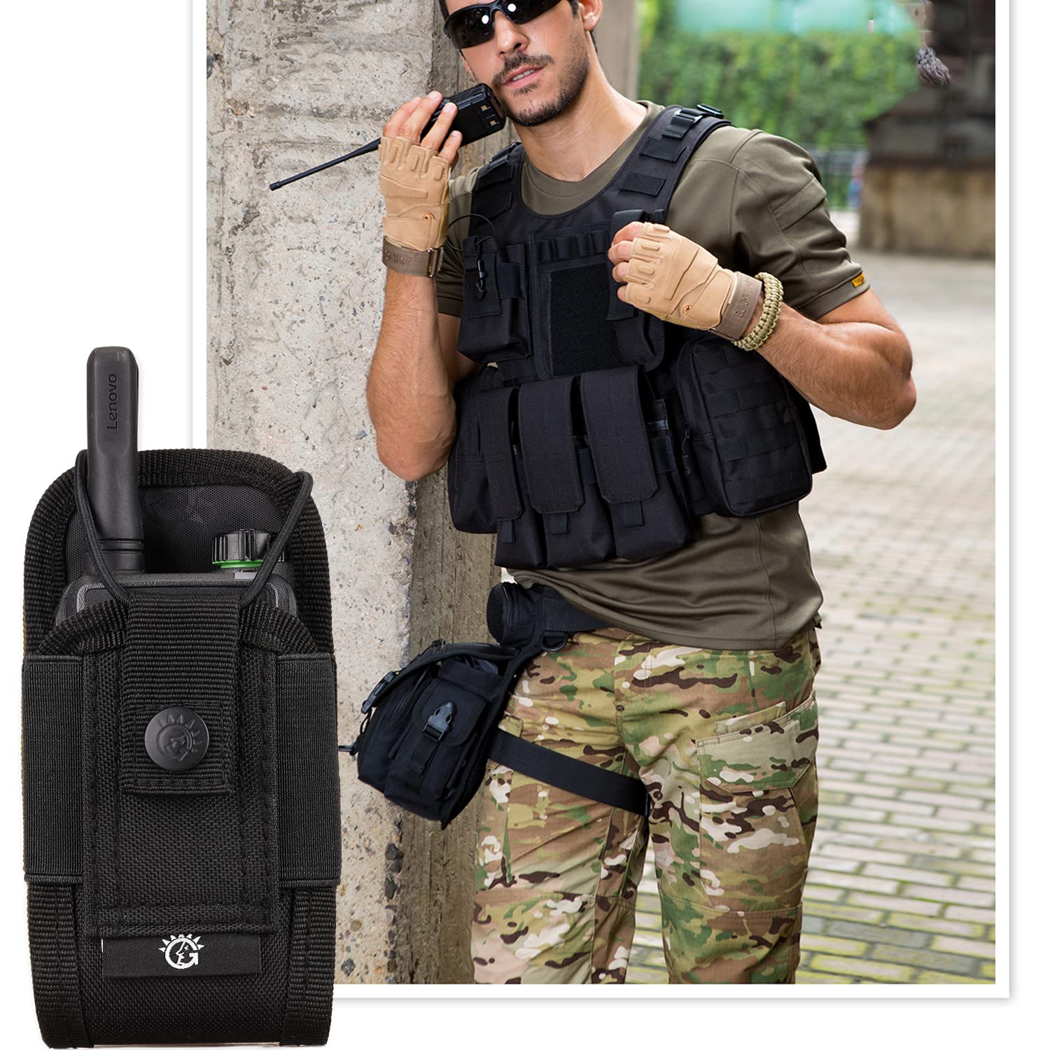 CREATOR Tactical Radio Pouch - Durable Two Way Radio Case & Holster Holder for Walkie Talkies - Perfect for Security, Construction & Outdoor Adventures