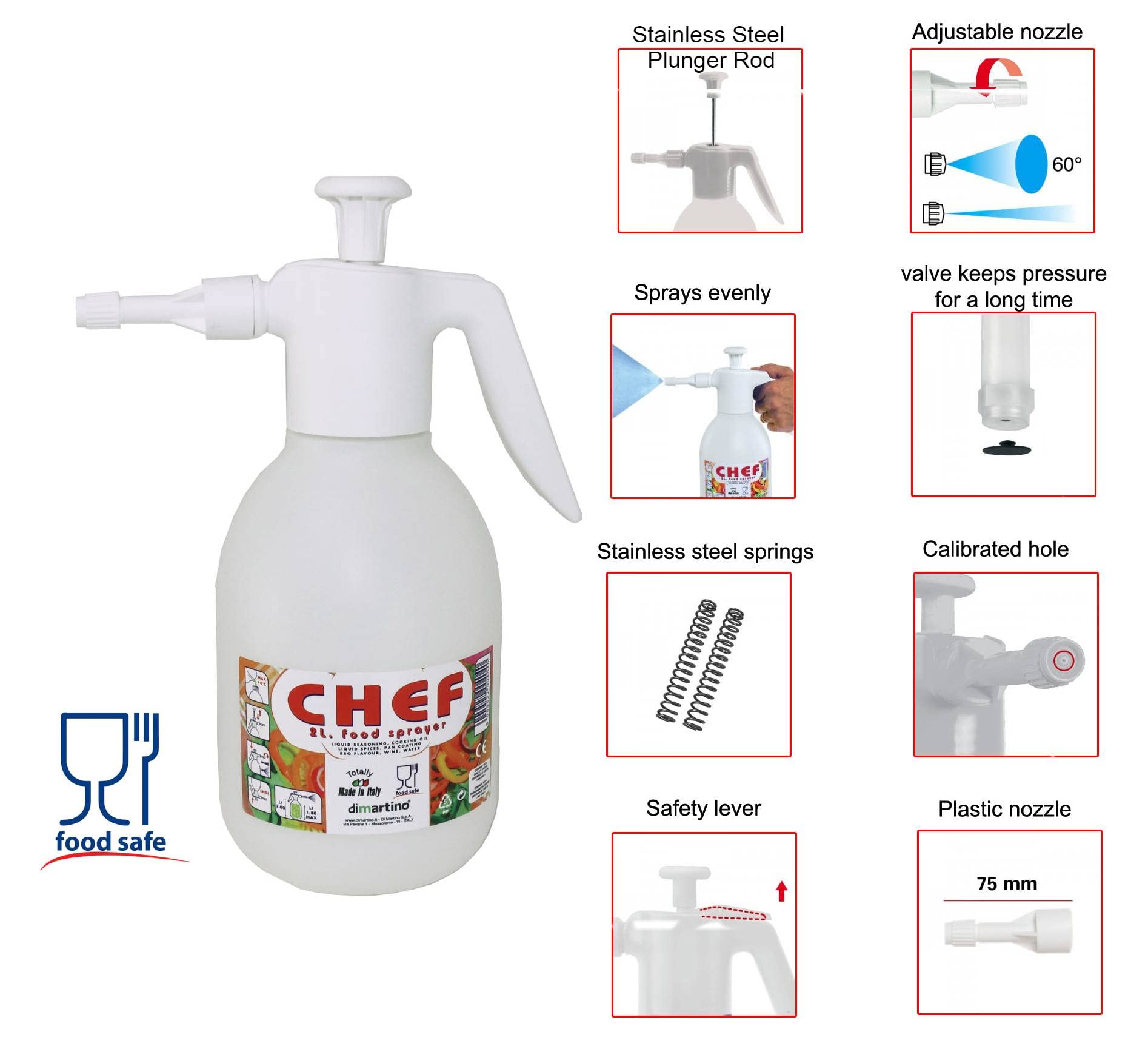 **BPA-Free Food Grade Sprayer Pump 2L (67 oz) - Safe for Water, Juice, Vinegar, Liquor, Beer, Milk & Wine - Perfect for Kitchen, Bar, Brewing & DIY (3-Pack)**