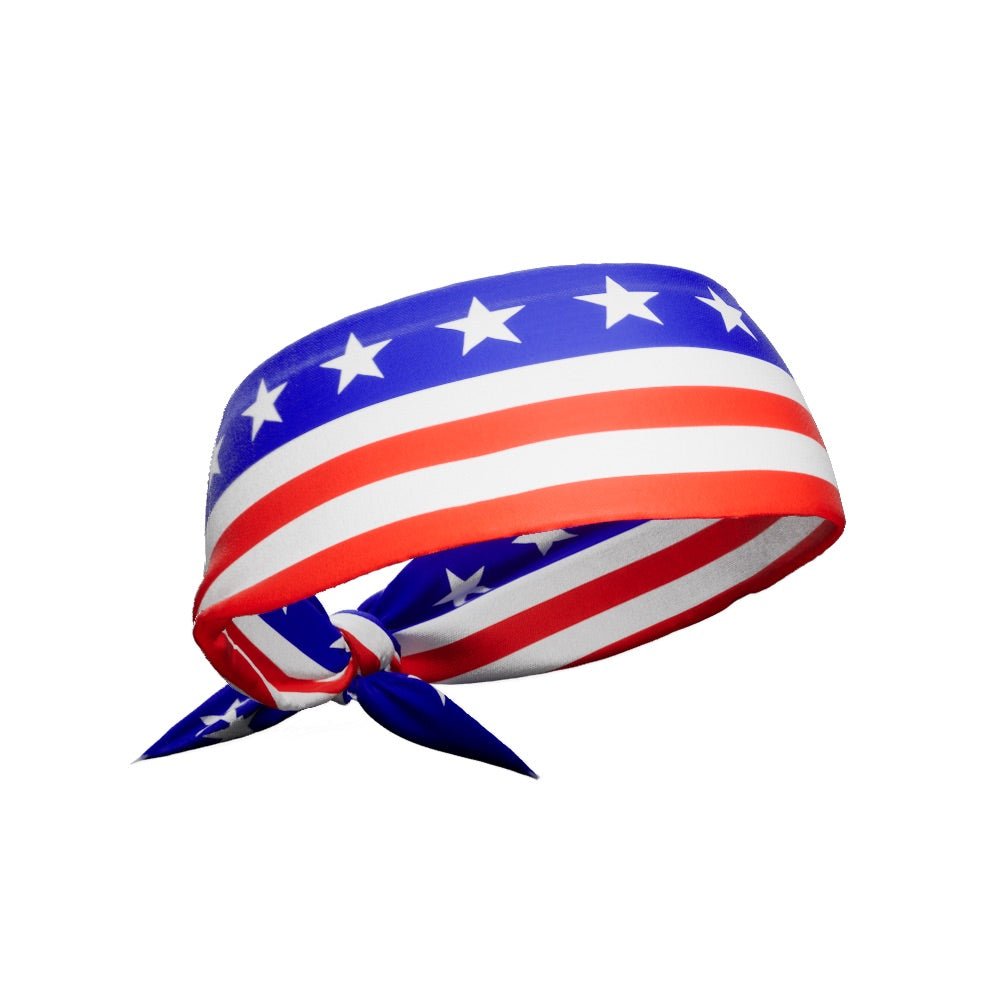 Patriotic Stars & Stripes Tie Headband - Adjustable Hairband for Women & Girls - Perfect for 4th of July, Independence Day & USA Themed Parties