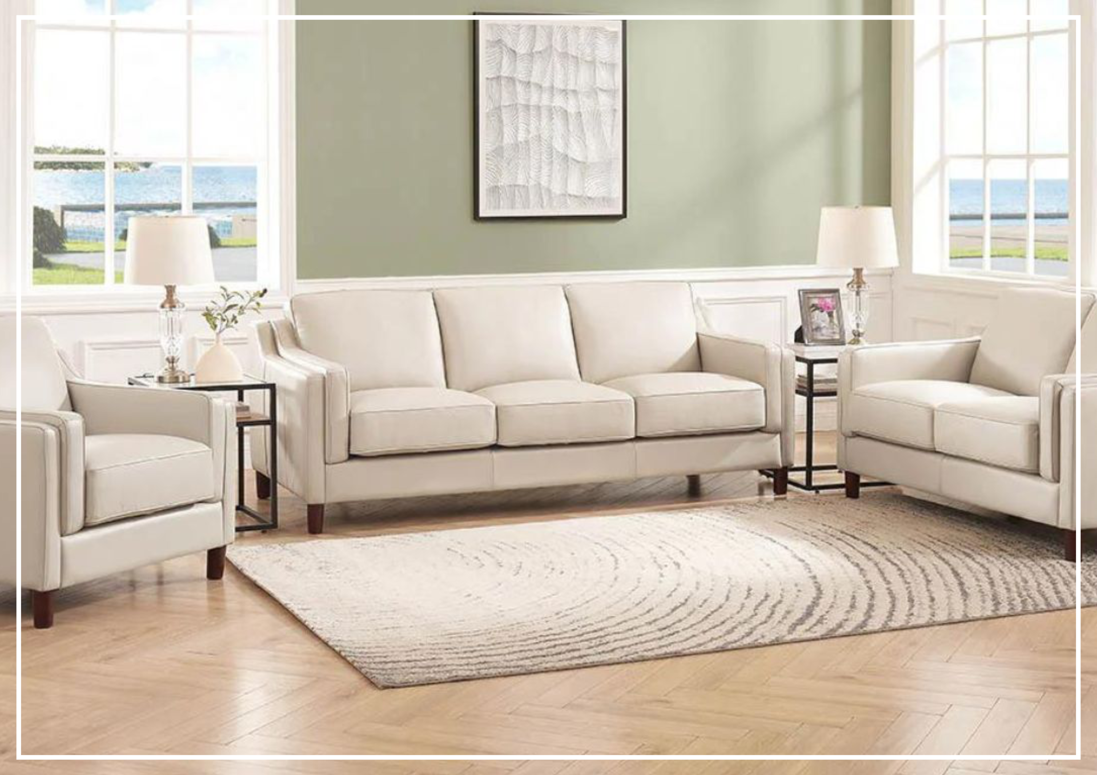 Hydeline Bella 3-Seater Leather Sofa with Track Arms - Modern Living Room Furniture for Home & Office Comfort | Perfect for Lounging, Entertaining & Small Spaces