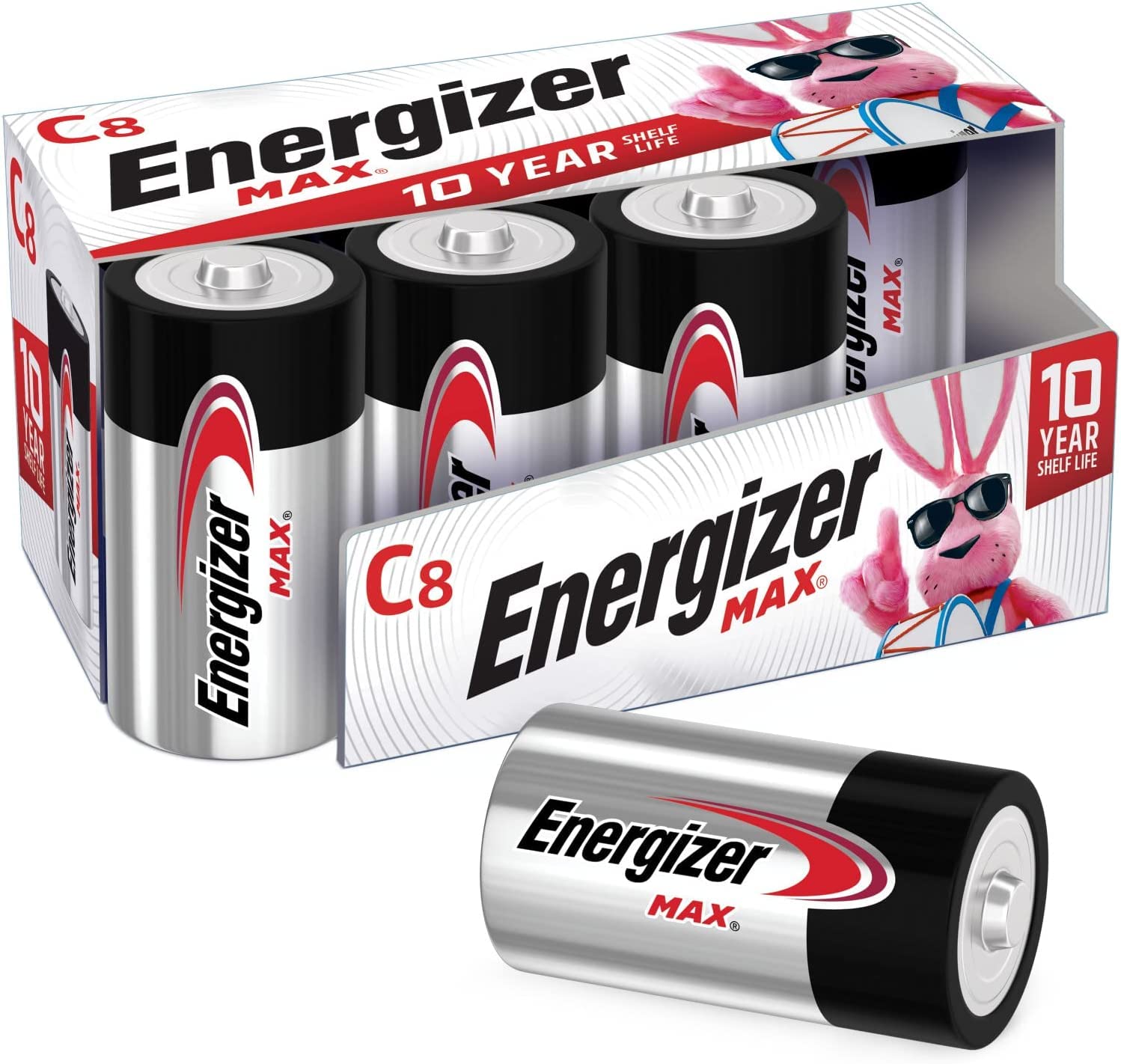 Energizer Max C Alkaline Batteries - Premium Long-Lasting Power, 12-Pack Combo for Flashlights, Toys & Electronic Devices