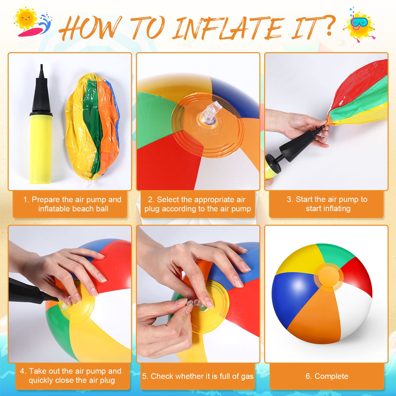 **Ceenna 4-Pack Giant Inflatable Beach Balls (59