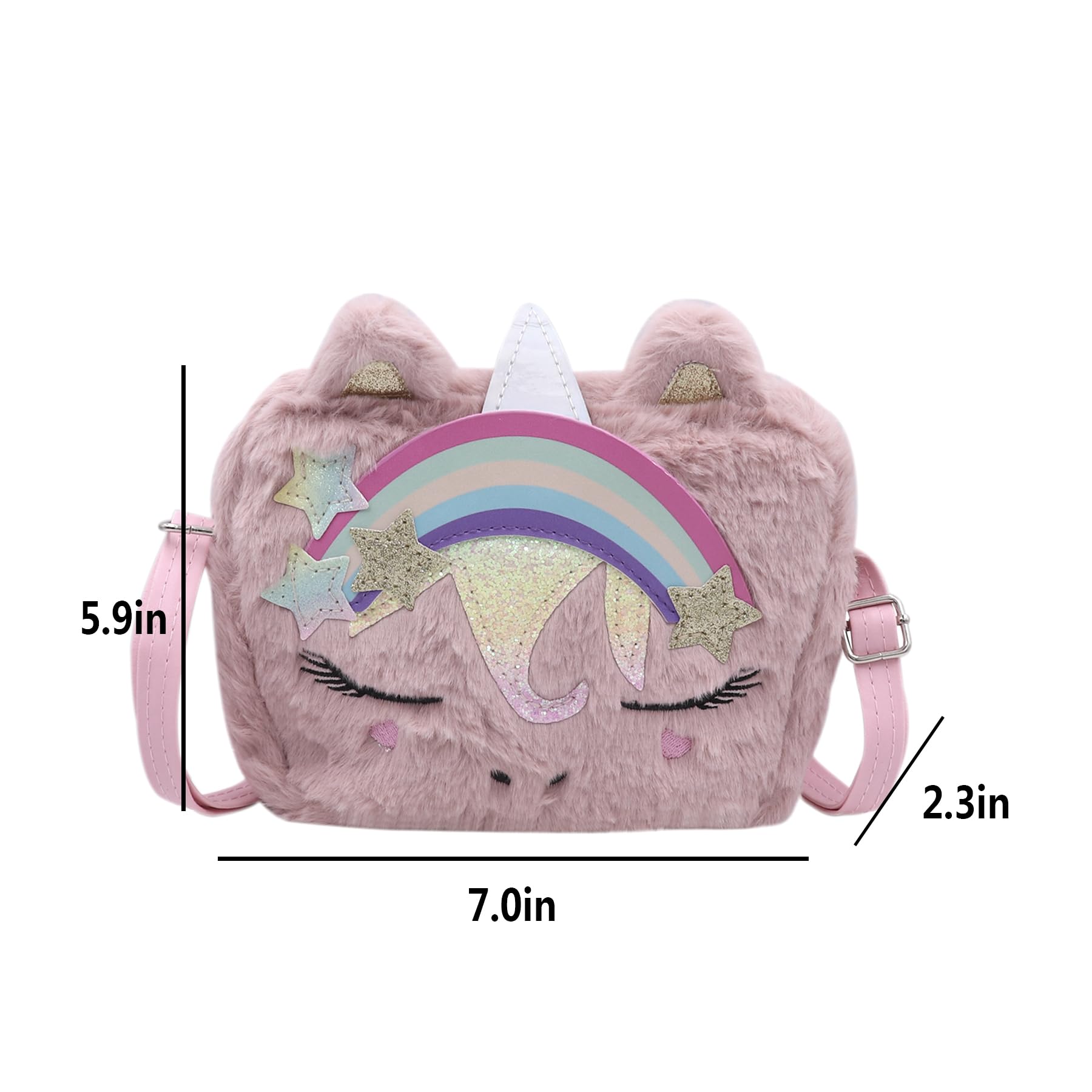 Adorable Pink Fluffy Unicorn Crossbody Bag - Kawaii Plush Shoulder Purse for Women & Girls | Perfect Gift for Birthday, Cosplay, Anime Conventions & Daily Use