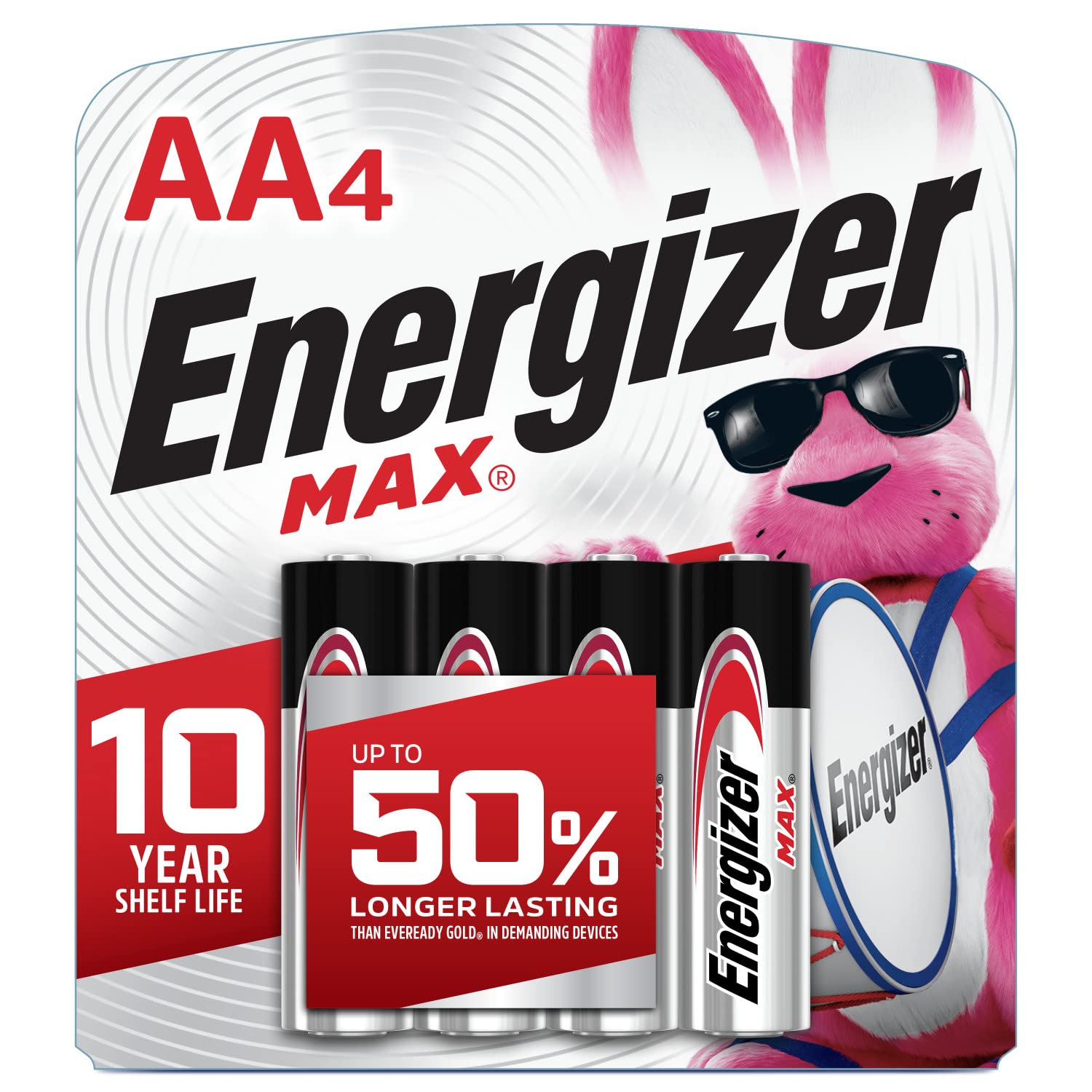 Energizer AA Alkaline Batteries - 4 Pack | Long-Lasting Power for Toys, Flashlights, Remote Controls & More