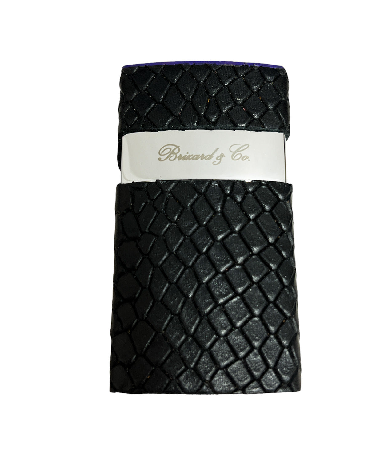 Premium Brizard & Co Venezia Python & Royal Purple Single Jet Flame Lighter - Windproof Butane Lighter for Cigars, Candles & Outdoor Use