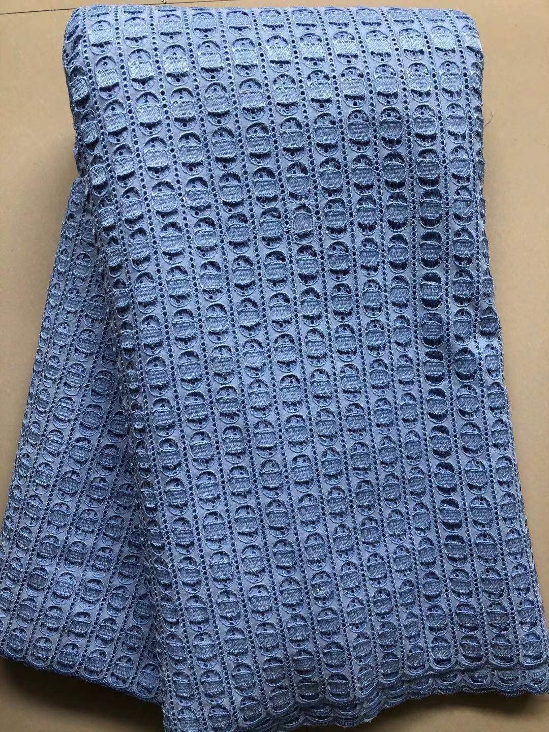 MARHAFABRIC 5 Yards Premium Nigerian White Cotton Lace Fabric for Men's Suits - African Voile Material for Sewing, Bridal & Wedding Attire - Perfect for Traditional Ceremonies, Formal Events and Special Occasions