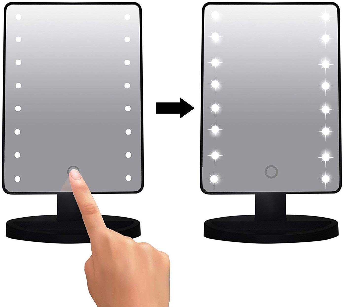 Best LED Makeup Mirror with Lights - 10X Magnification, Touch Control, Dimmable for Vanity, Bathroom & Travel - Perfect for Makeup Application, Skincare & Grooming