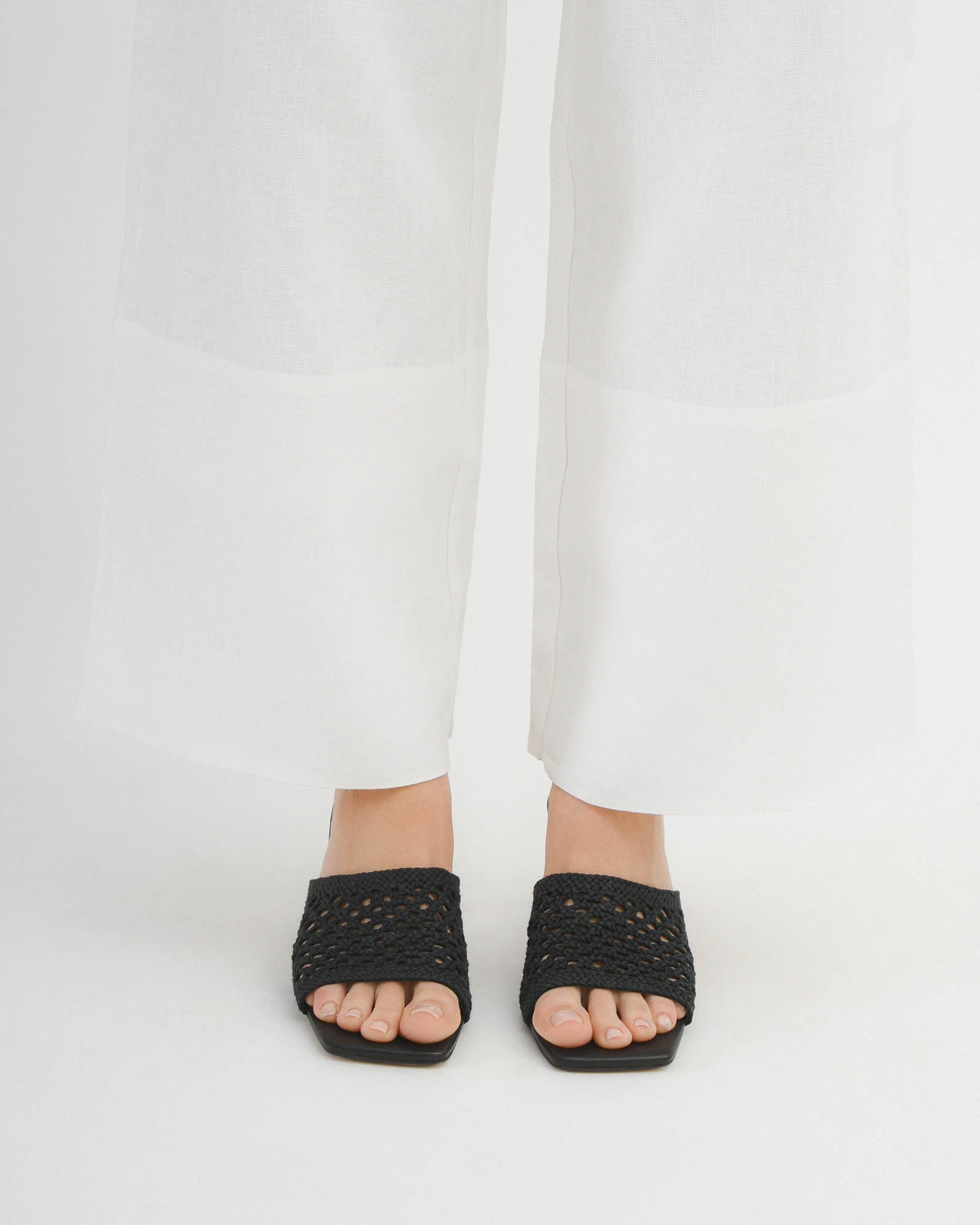 JORDYN Women's Mid Heel Sandals - Comfortable Black Textile Summer Dress Sandals for Weddings, Parties & Beach Vacations