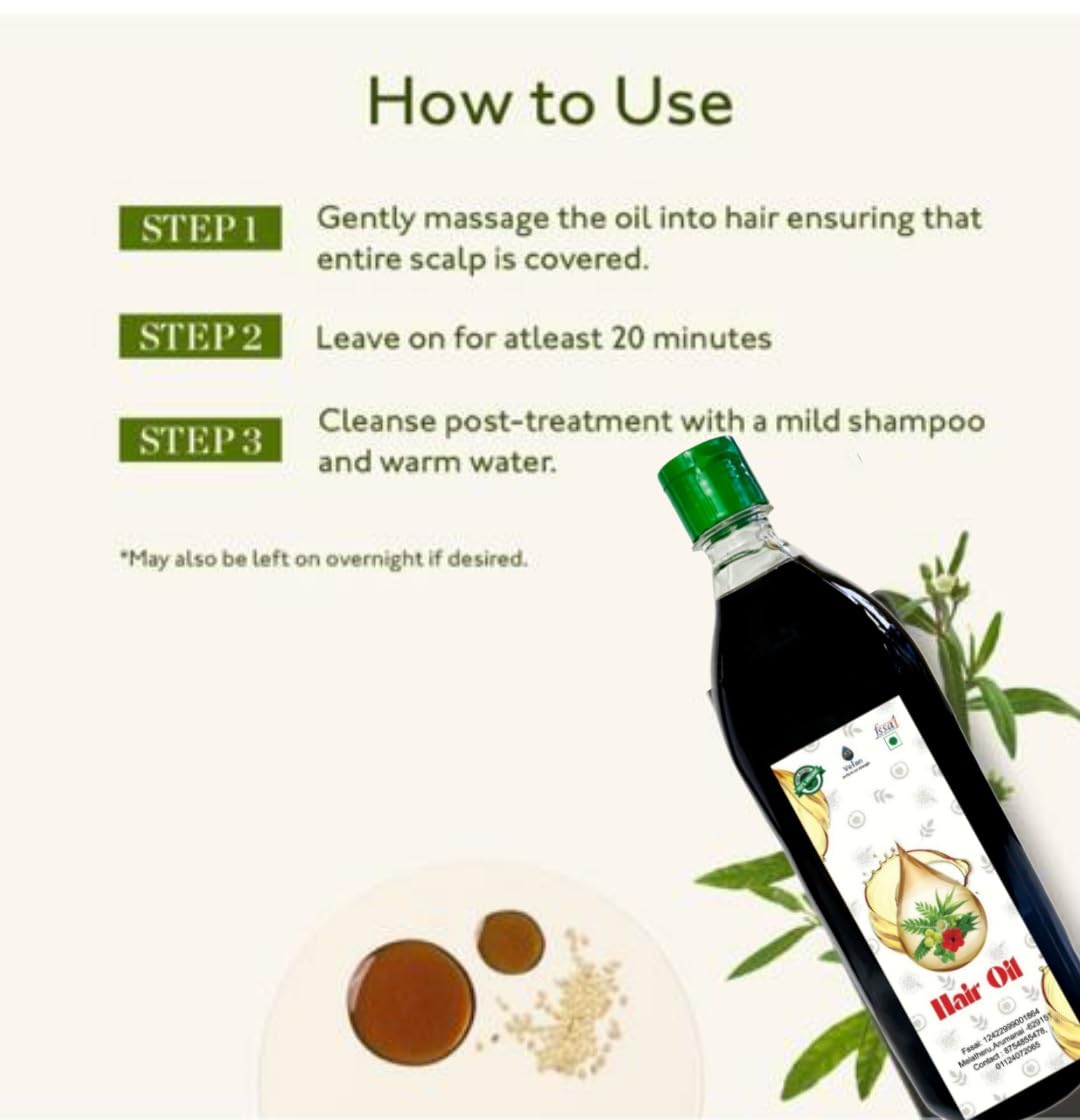 AG VELAN Herbal Hair Oil for Men & Women - Reduce Hair Fall, Dandruff & Promote Hair Growth | 500ml Natural Hair Care for Scalp Massage & Daily Hair Fall Control | Perfect for Dry, Damaged Hair & Split Ends Treatment