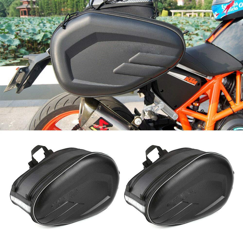 **Waterproof Motorcycle Saddle Bags & Helmet Storage - Durable Powersports Luggage for Full Face Helmets & Pillion Seat - Ideal for Long Rides, Commuting & Adventure Travel**