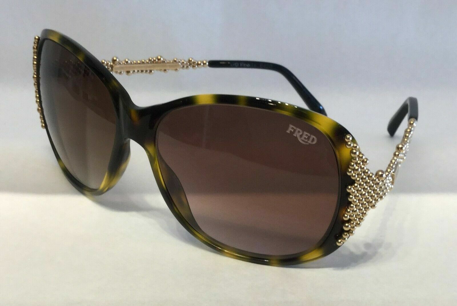 Fred Pearls 8452 203 Havana/Brown Gradient Oval Women's Sunglasses - UV Protection Fashion Shades for Driving, Beach & Outdoor Activities