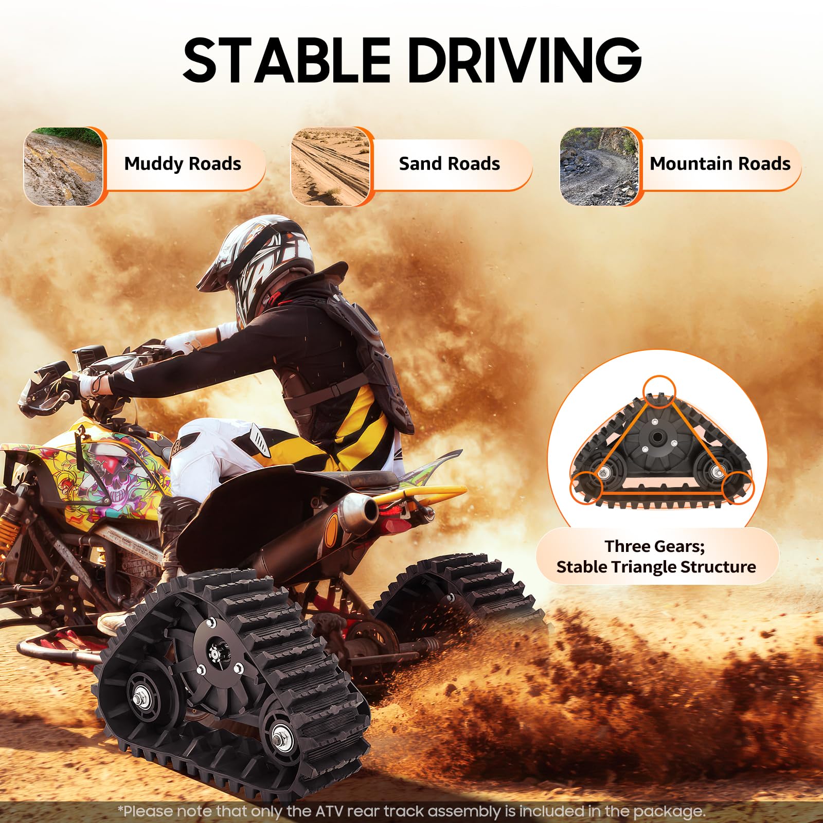 ATV Go-Kart Snow Sand Motorcycle Rear Axle Track Kit - 23.62