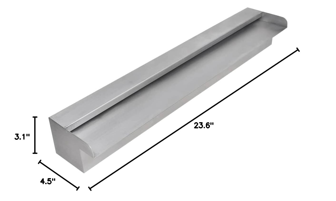 CHARMMA 304 Stainless Steel Waterfall Spillway - 23.6\