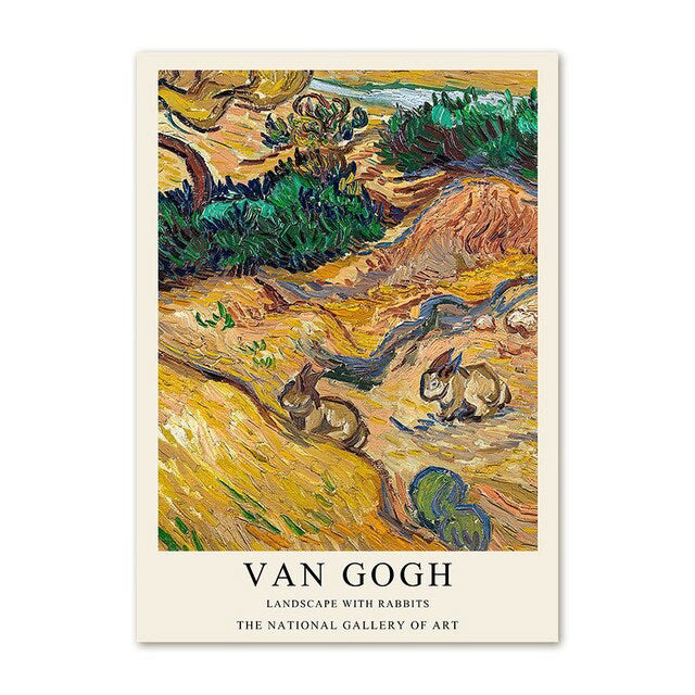 Van Gogh Art Gallery Wall Canvas Posters - Famous Starry Night & Sunflowers Paintings for Home & Office Decor