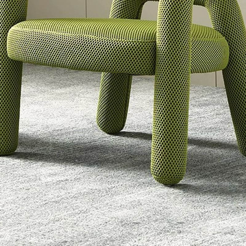 Modern Simple Style Lime Green/Ivory/Dove Grey Curved Arm Chair with Fixed Backrest & Armrests - Perfect for Living Room, Bedroom or Office Seating