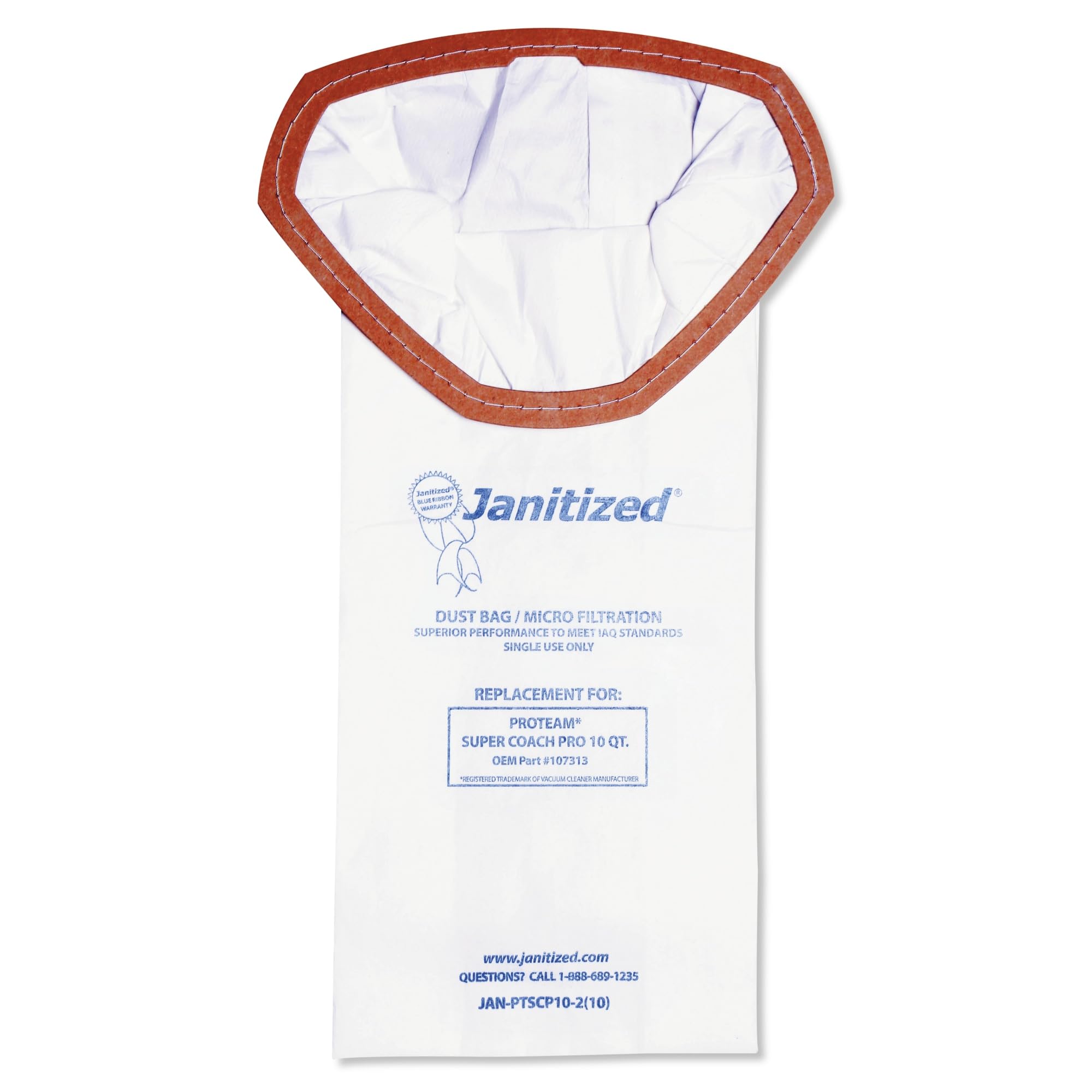 ProTeam Super Coach Pro 10 Vacuum Filter Bags - 100 Pack | HEPA Filtration for Commercial & Home Cleaning | Perfect for Schools, Offices, and Large Spaces