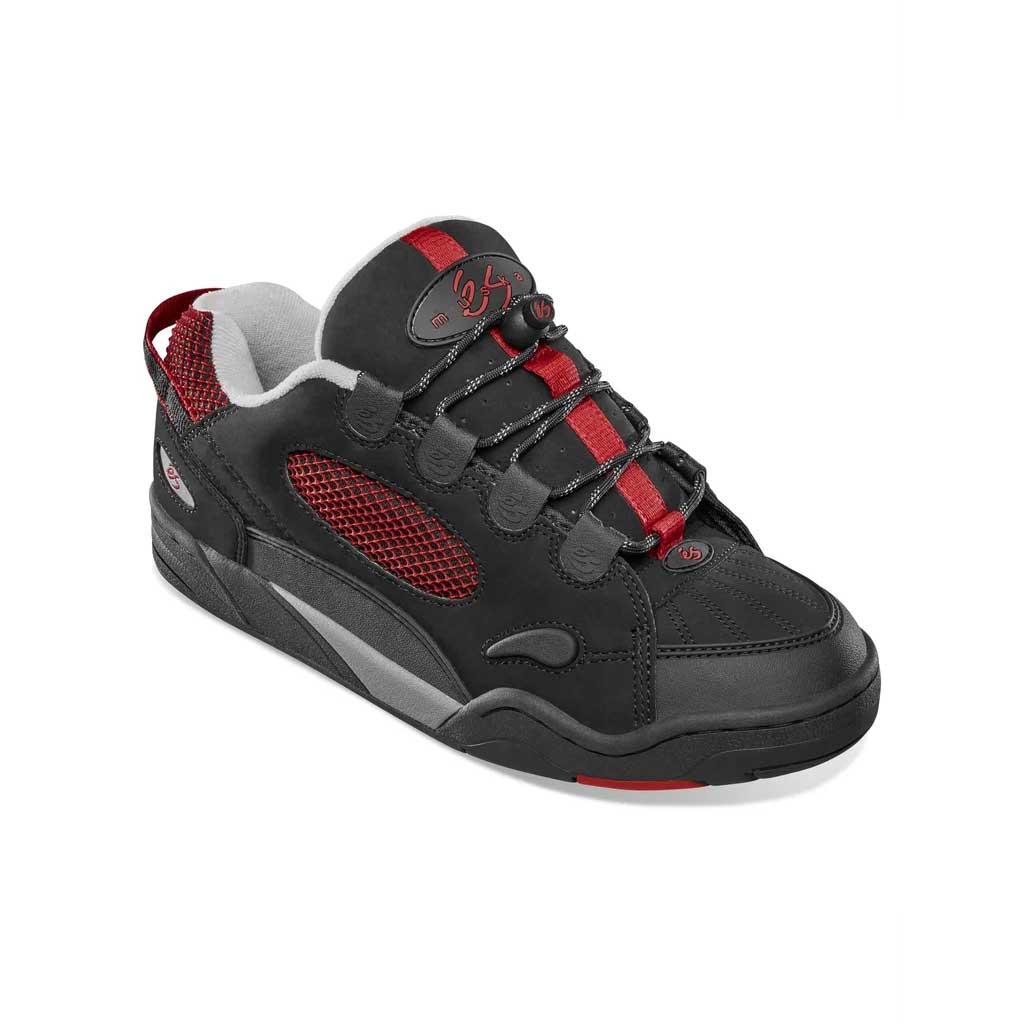eS Muska Skate Shoes - Black/Red Colorway - High-Performance Skateboarding Shoes for Men & Women - Perfect for Street Skating, Park Riding, and Casual Wear