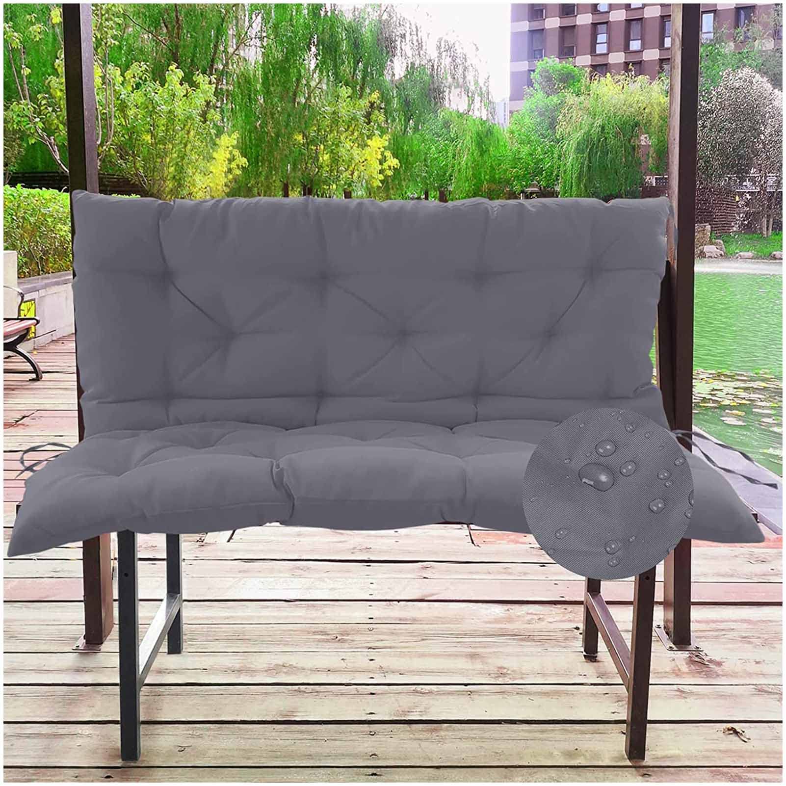Waterproof Outdoor Bench Cushion with Backrest - Durable Swing Seat Cushion for 2-3 Person Patio, Garden & Porch Furniture - Perfect Replacement Cushion for Indoor/Outdoor Use - Ideal for Relaxing on Swings, Benches & Outdoor Seating Areas