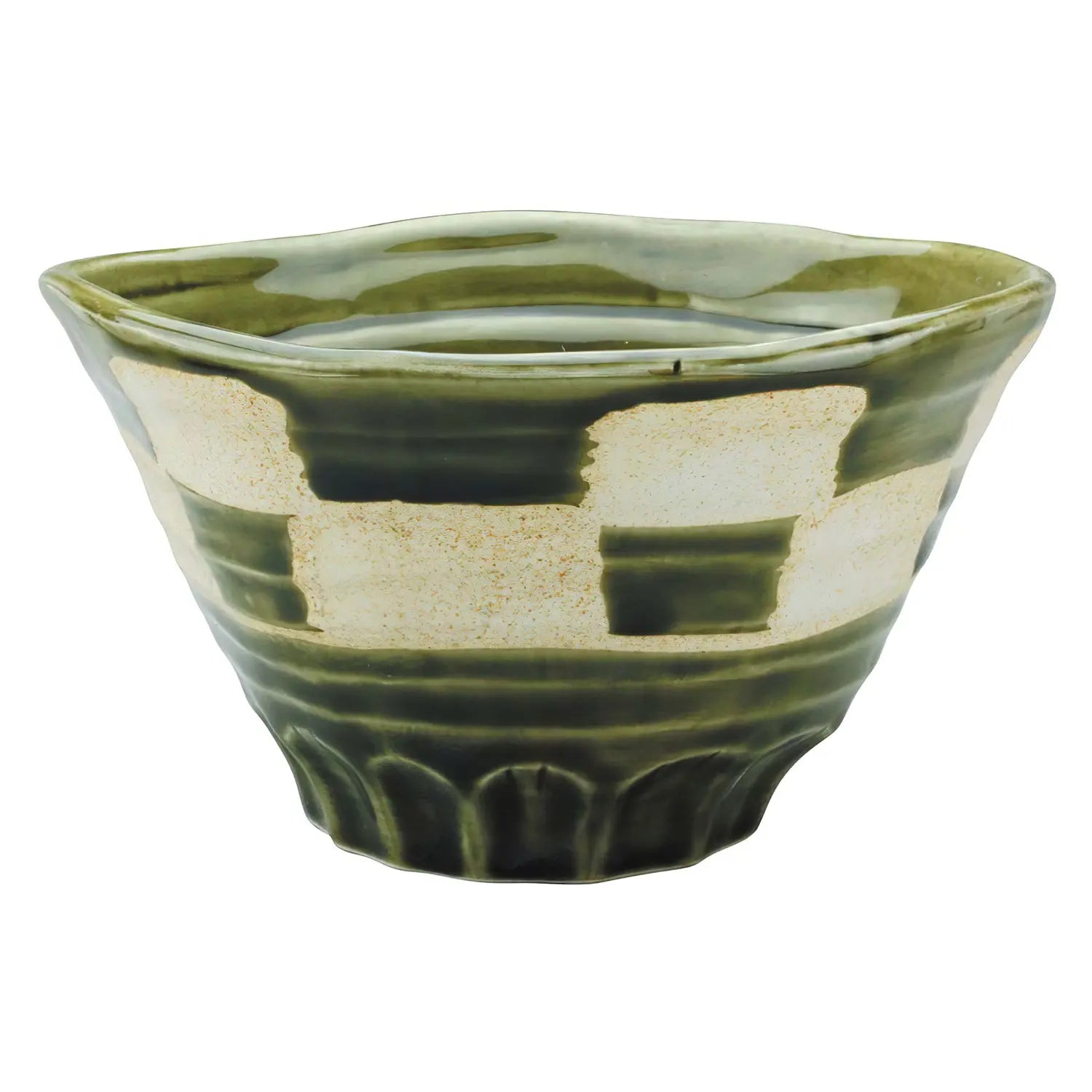 Premium EBM Porcelain Tempered Donburi Bowl - 16.7cm Japanese Oribe Ichimatsu Rice/Noodle Soup Bowl - Perfect for Ramen, Udon, Bibimbap & Asian Dining