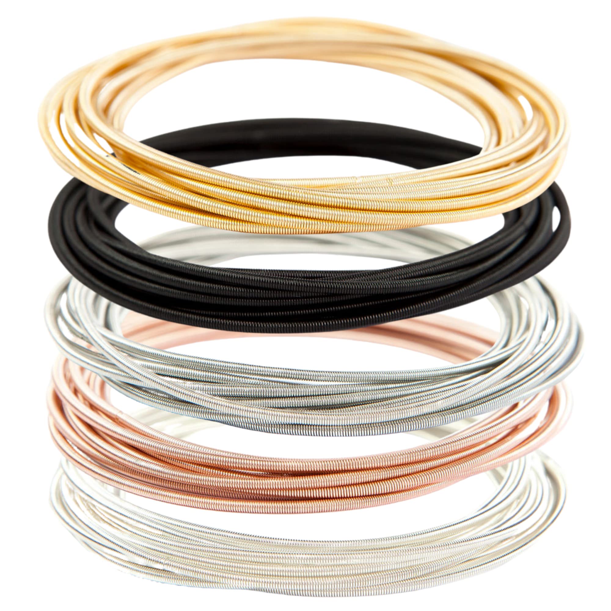 50-Pack Colorful Guitar String Bracelets for Stacking - Trendy Handmade Adjustable Wristbands for Music Lovers, Festival Wear & Friendship Gifts