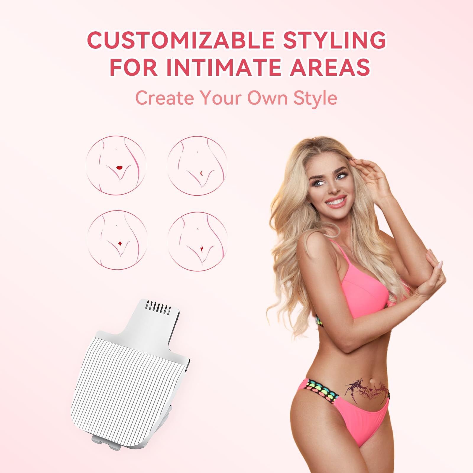 Maxgroom Electric Bikini Trimmer for Women - Wet/Dry Pubic Hair Shaver with Ceramic Blades for Intimate Grooming, DIY Styling & Women's Hygiene - Perfect for Travel, Gym & At-Home Use