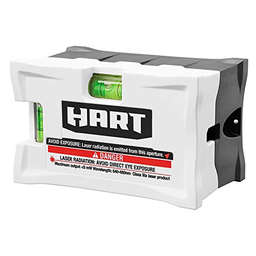 HART 10-Foot Laser Level with Horizontal & Vertical Bubble Vials - Handheld Class IIIa for Home Renovation, Construction, and DIY Projects