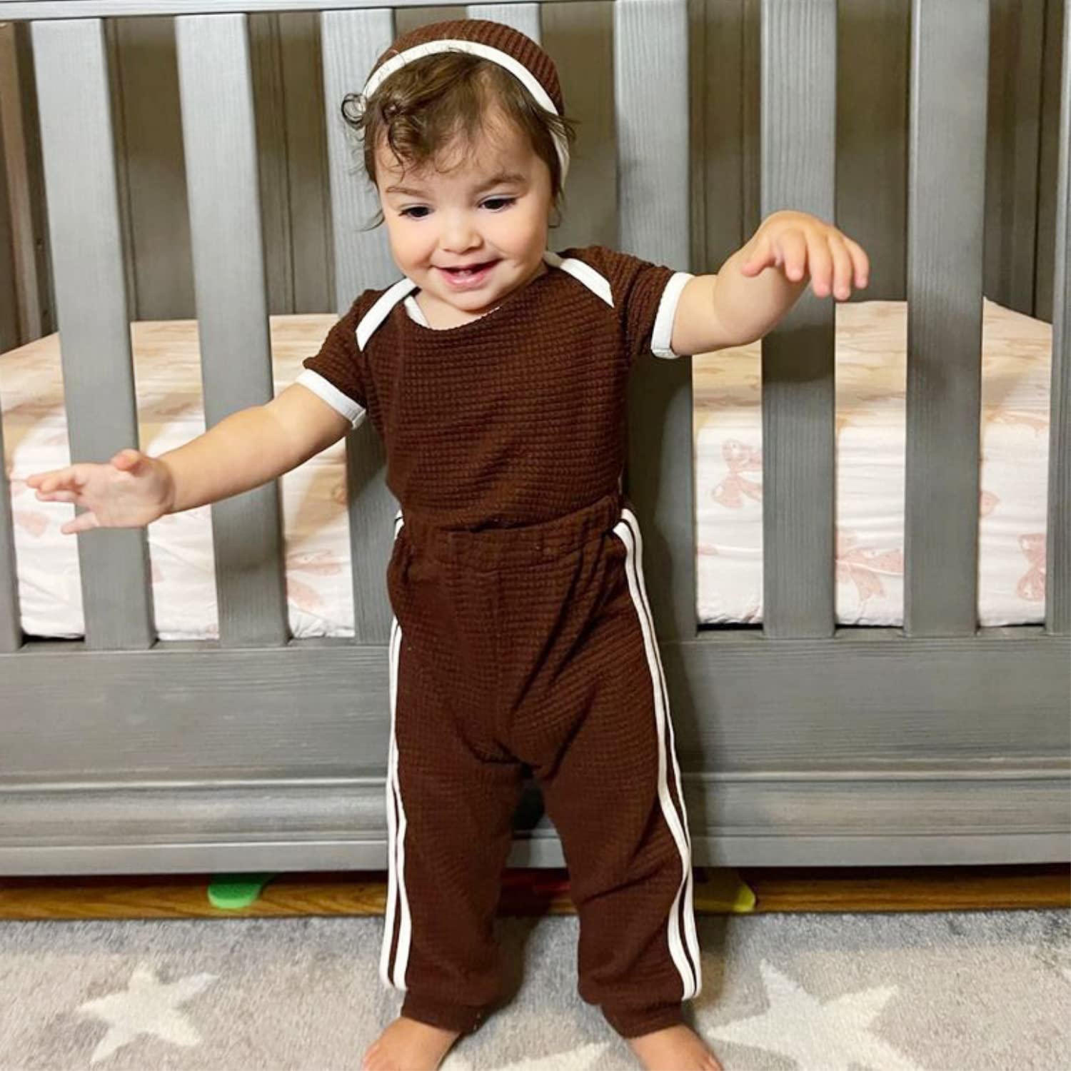 Unutiylo Unisex Preemie Baby Clothes - Waffle Romper & Pants Set for Newborn Boys & Girls | Soft Short Sleeve Outfits for Hospital, Home & Photo Shoots