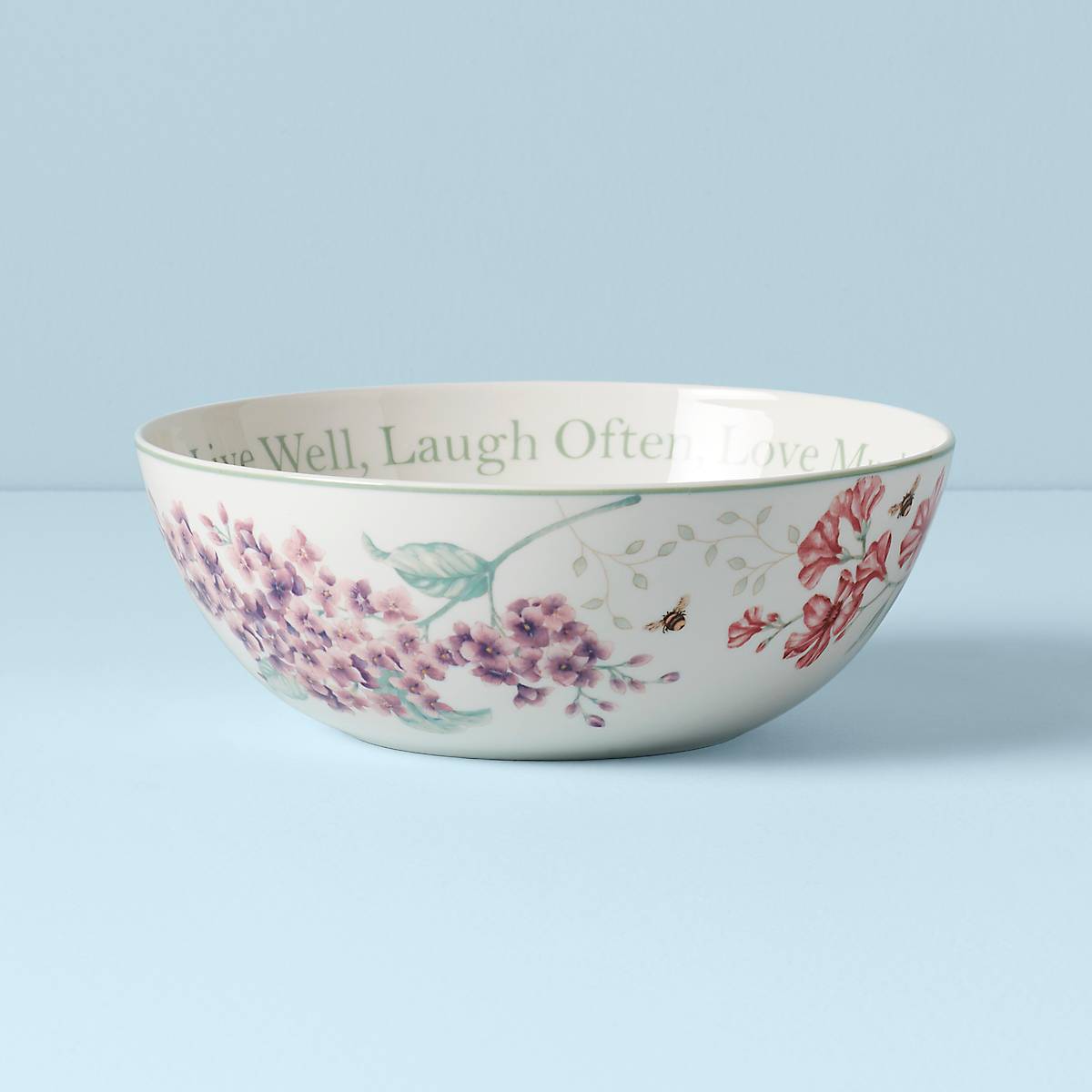 Butterfly Meadow Large Serving Bowl - Elegant Ceramic Bowl for Salads, Pasta, Fruit - Perfect for Dinner Parties, Family Gatherings & Entertaining