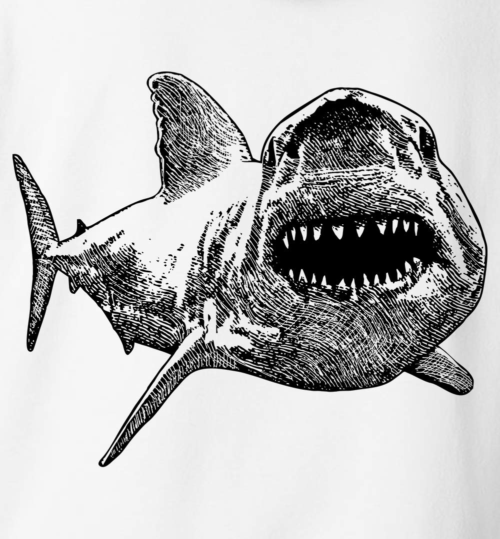 New York Fashion Police Great White Shark Hoodie - Shark Teeth Attack Jaw Graphic Sweatshirt for Men & Women | Streetwear, Casual Outfit, Halloween Costume