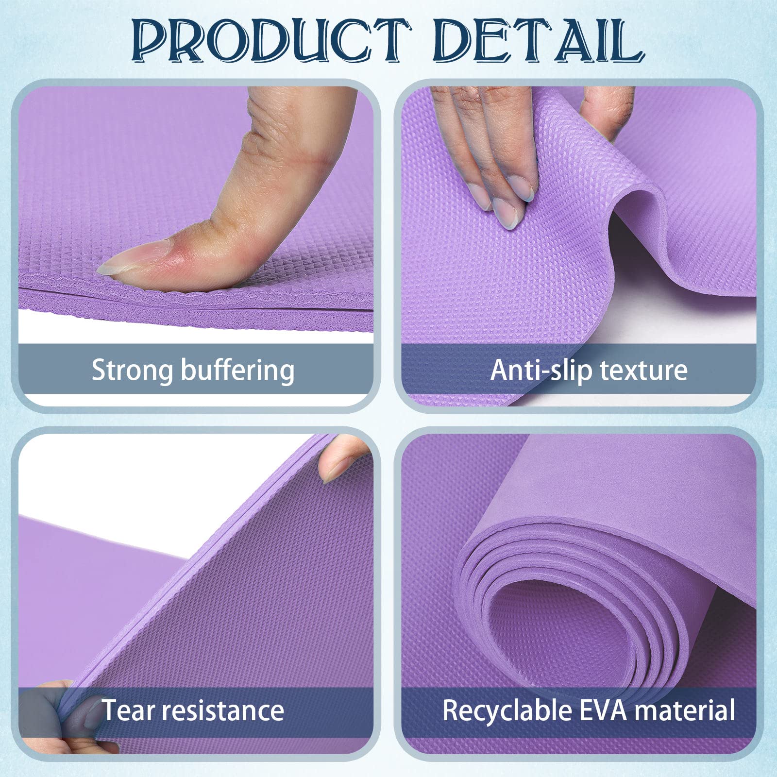 10 Pack Non-Slip Yoga Mats Bulk Set - 68
