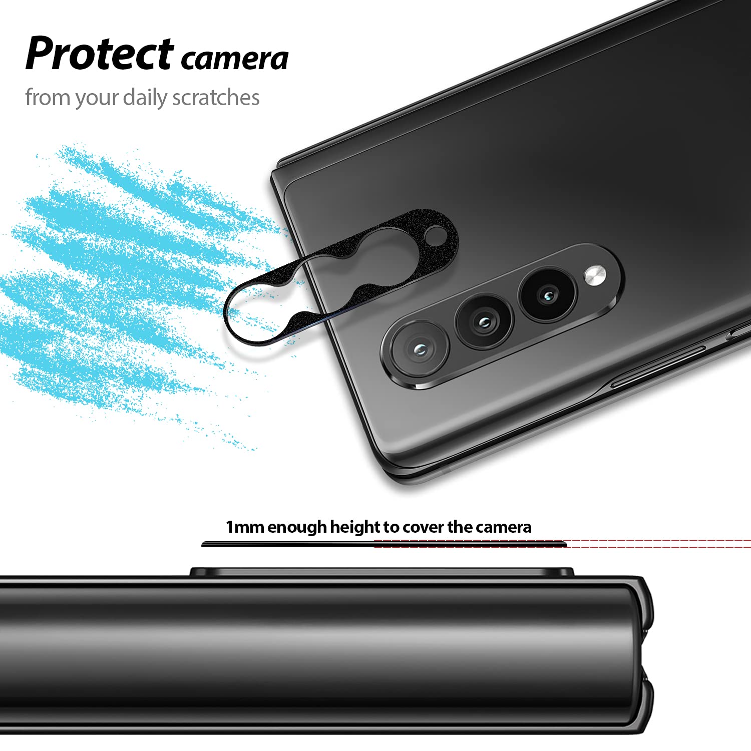Whitestone Dome Galaxy Z Fold 3 Camera Protector - 2 Pack, Scratch-Resistant Screen Protector with Easy One-Touch Installation - Perfect for Travel, Outdoor Activities & Daily Protection