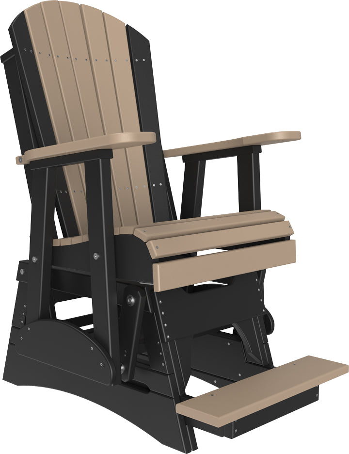 LuxCraft 2-Foot Adirondack Balcony Glider Chair - Outdoor Patio Rocking Chair for Small Spaces, Porch, Deck & Garden Relaxation